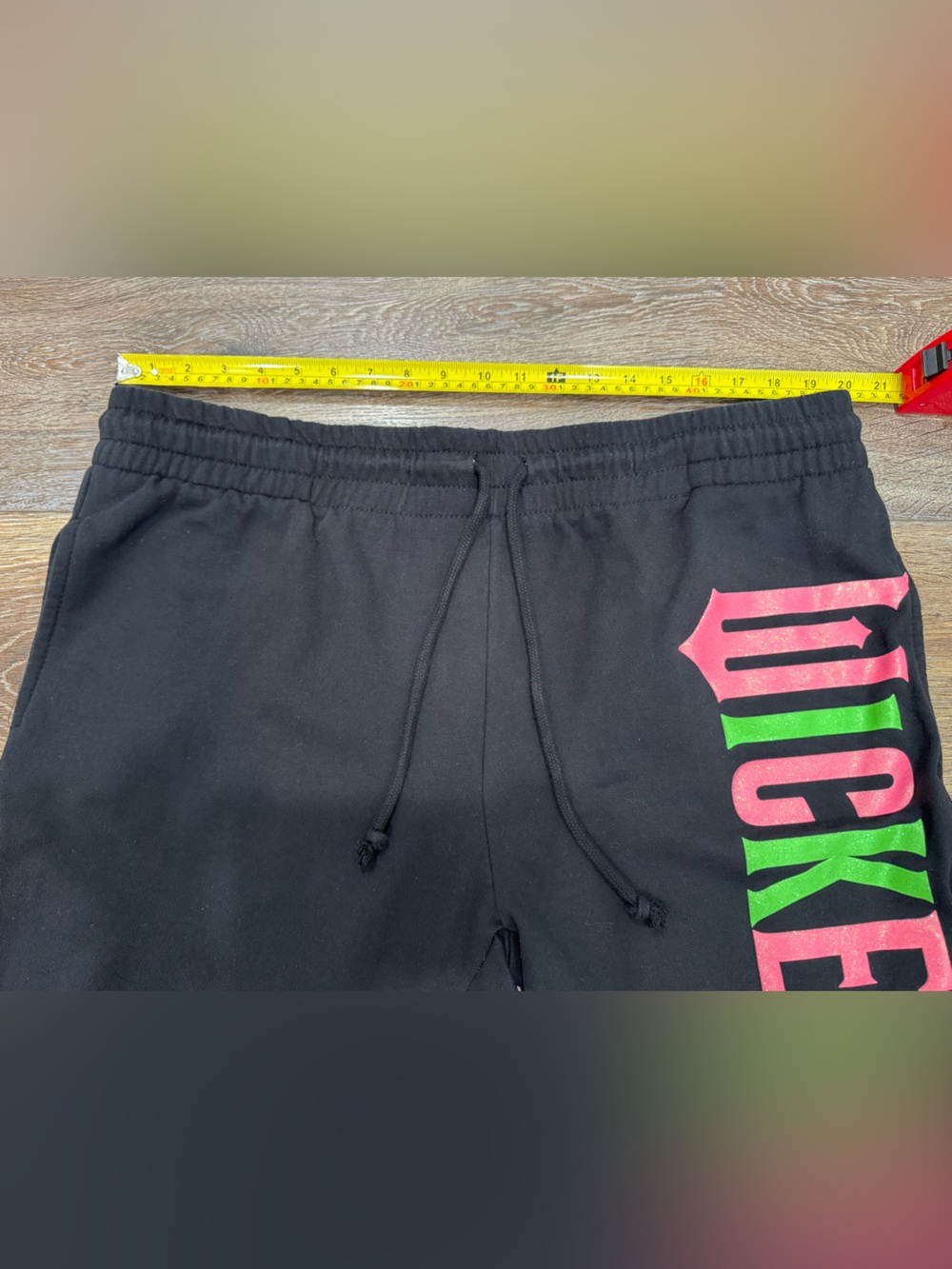 Wicked Women's Graphic Jogger Sweatpants in Black Size XXL with Glitter Shimmer - Picture 7 of 9